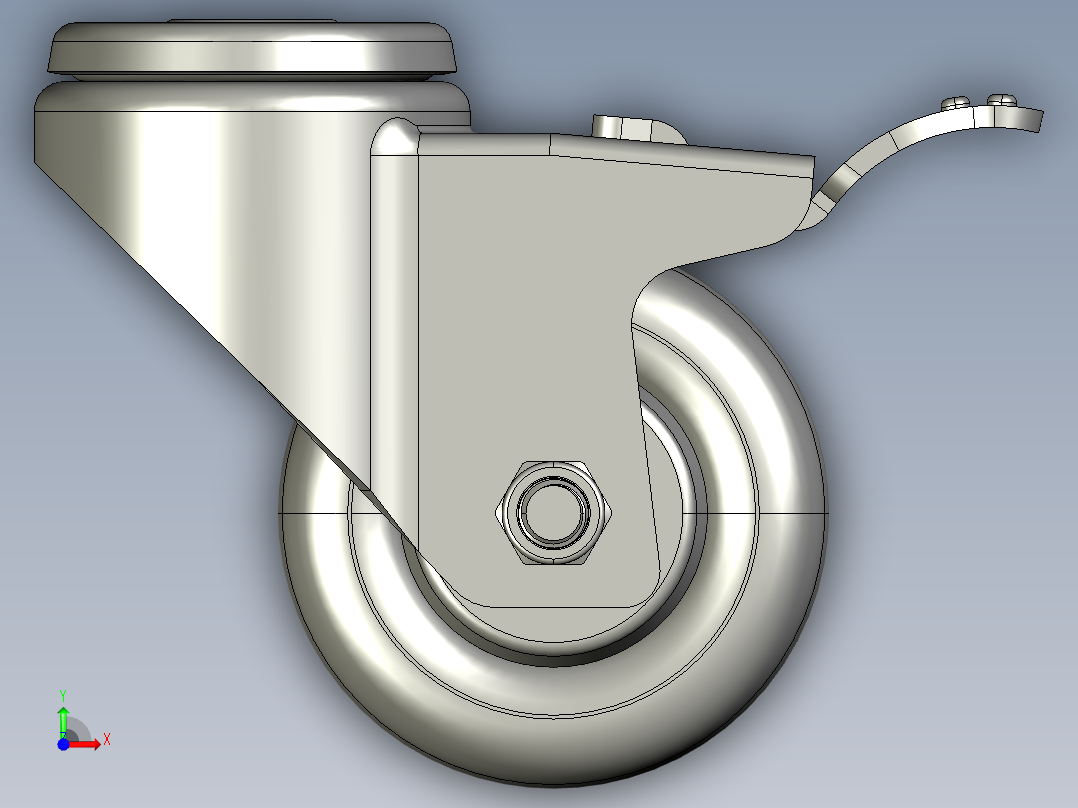 标准脚轮-WH-5083H-76 3in SWIVEL BRAKE BOLT HOLE H=104前视图