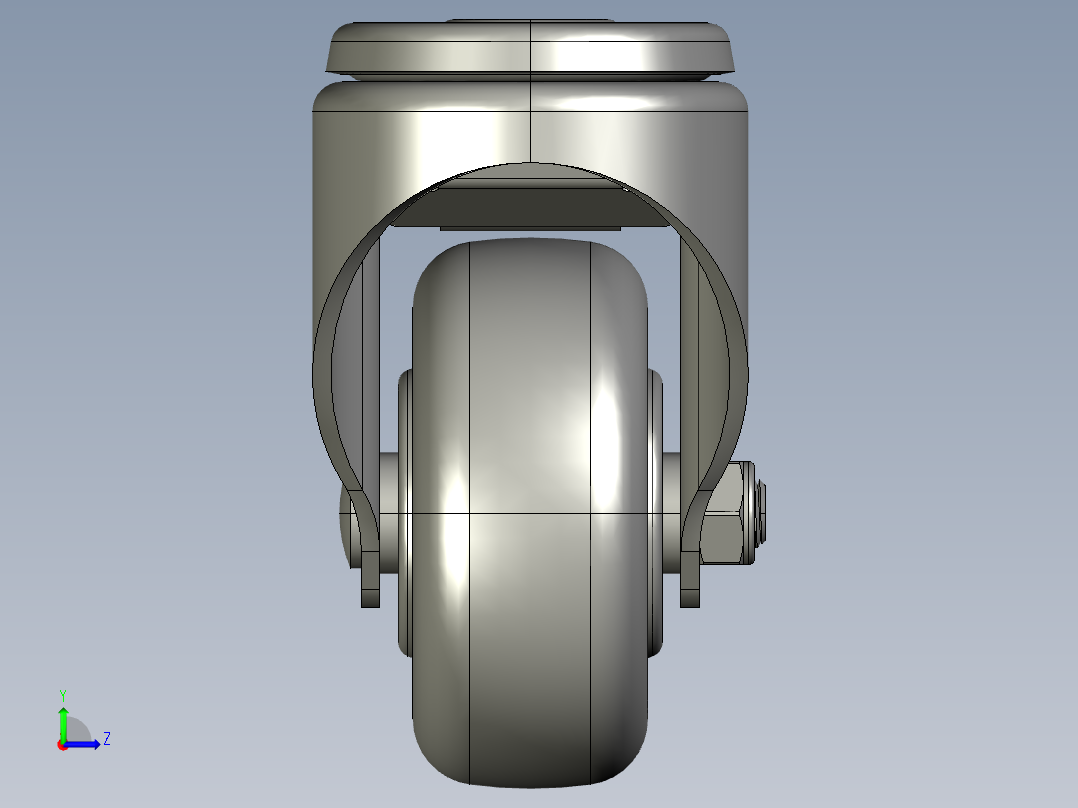 标准脚轮-WH-5083H-76 3in SWIVEL BRAKE BOLT HOLE H=104左视图