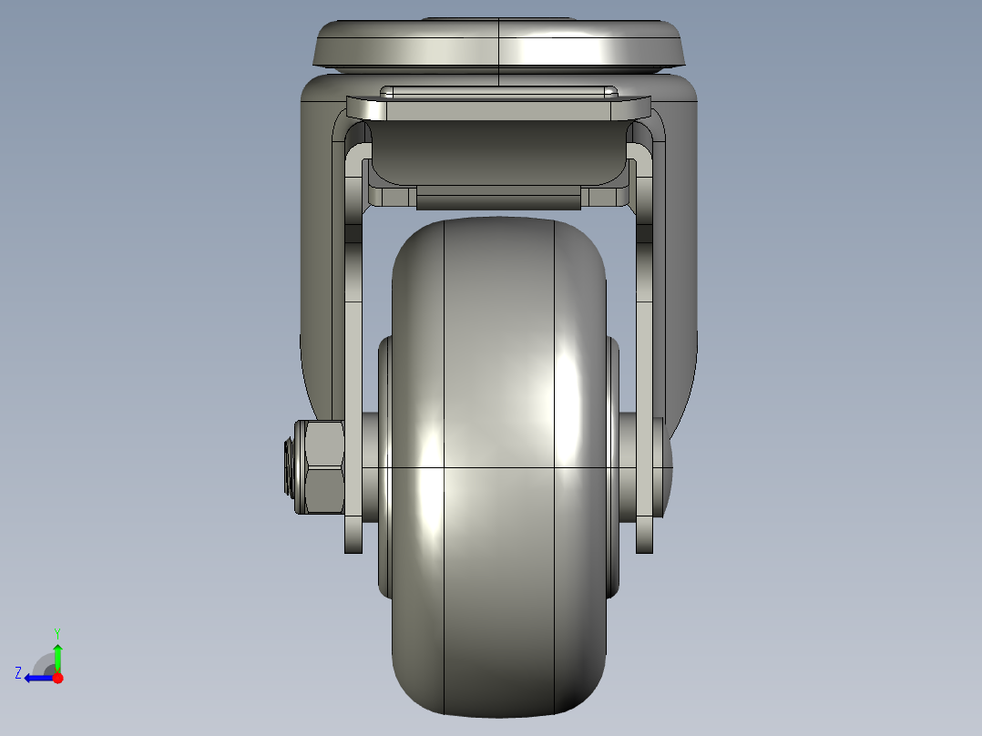 标准脚轮-WH-5083H-76 3in SWIVEL BRAKE BOLT HOLE H=104右视图