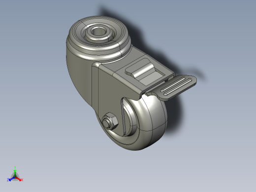 标准脚轮-WH-5083H-76 3in SWIVEL BRAKE BOLT HOLE H=104正等轴测缩略图