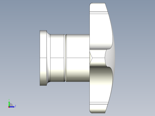 星型把手(B)2470-3D多系列多零件图纸模型左视缩略图