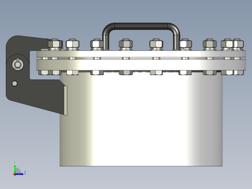 管道舱口压紧结构左视缩略图