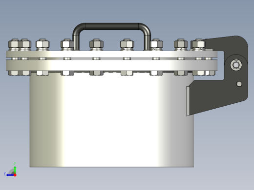 管道舱口压紧结构右视缩略图