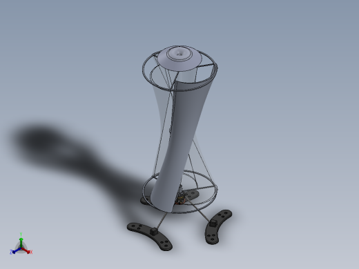 Savonius VAWT 3叶垂直轴风力发电机简易模型3D图纸 Solidworks正等轴测缩略图