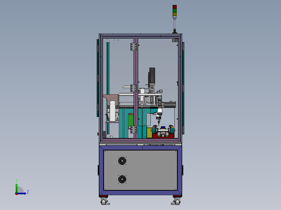 在线式双工位PCB板螺丝机sw2018可编辑左视图