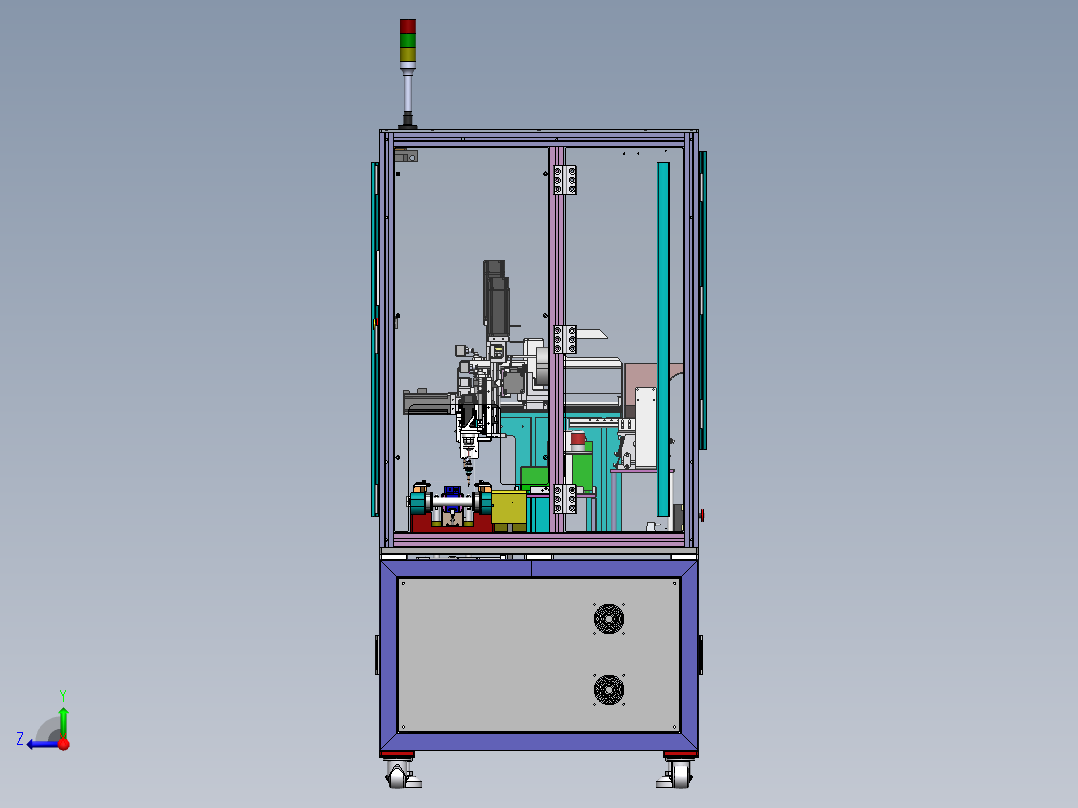 在线式双工位PCB板螺丝机sw2018可编辑右视图
