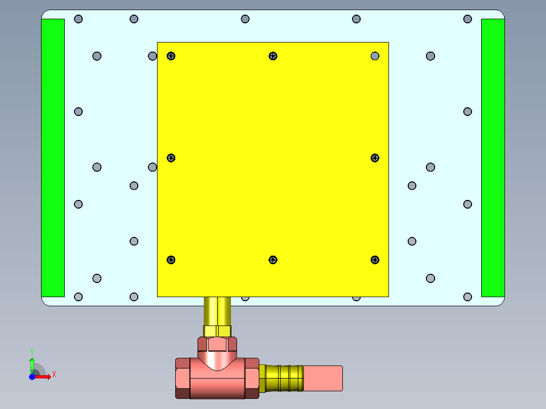 CNC笔记本CNC工装夹具三维模型1前视图
