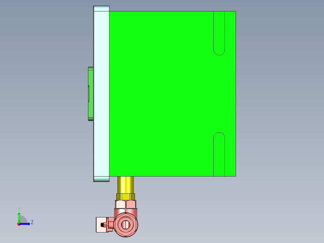 CNC笔记本CNC工装夹具三维模型1左视图