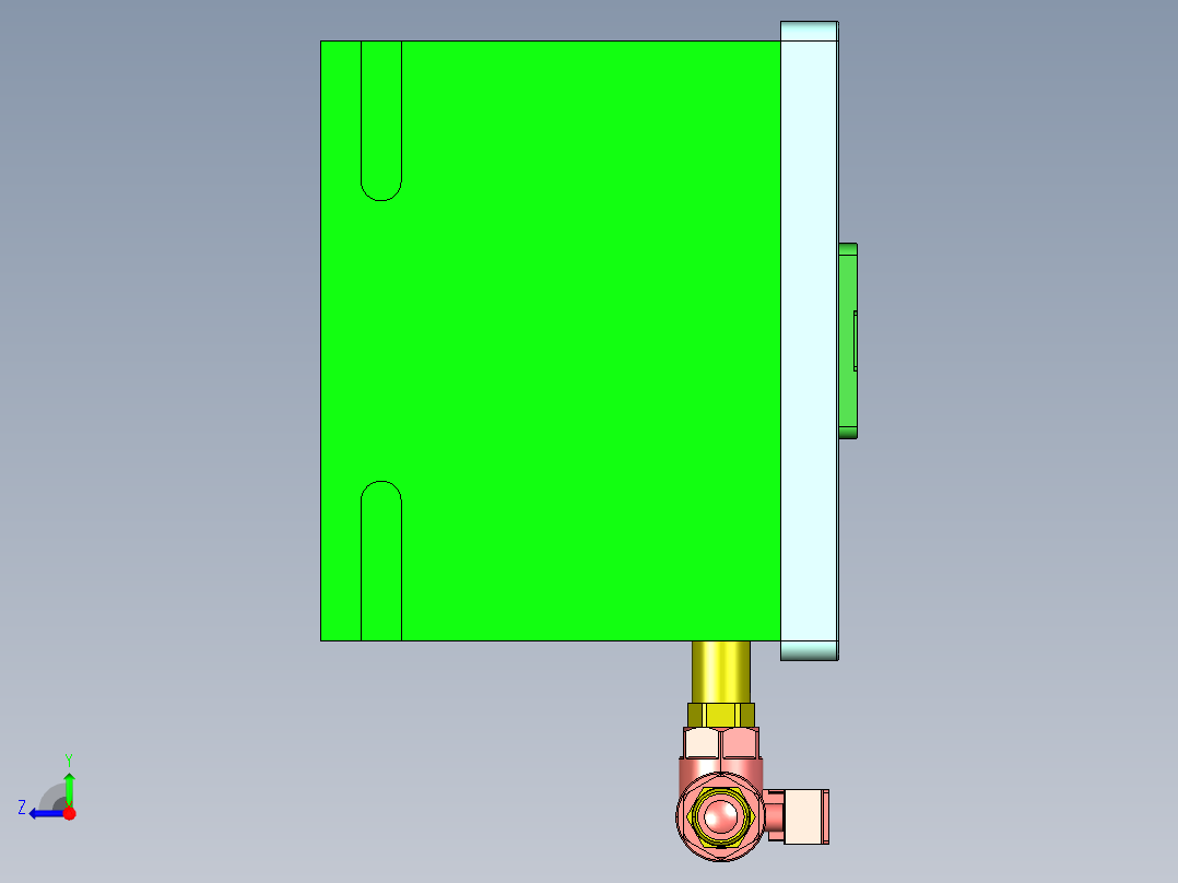 CNC笔记本CNC工装夹具三维模型1右视图