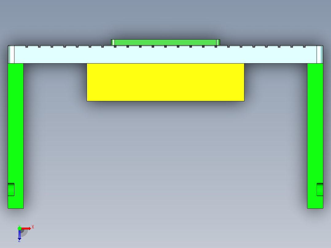 CNC笔记本CNC工装夹具三维模型1俯视图