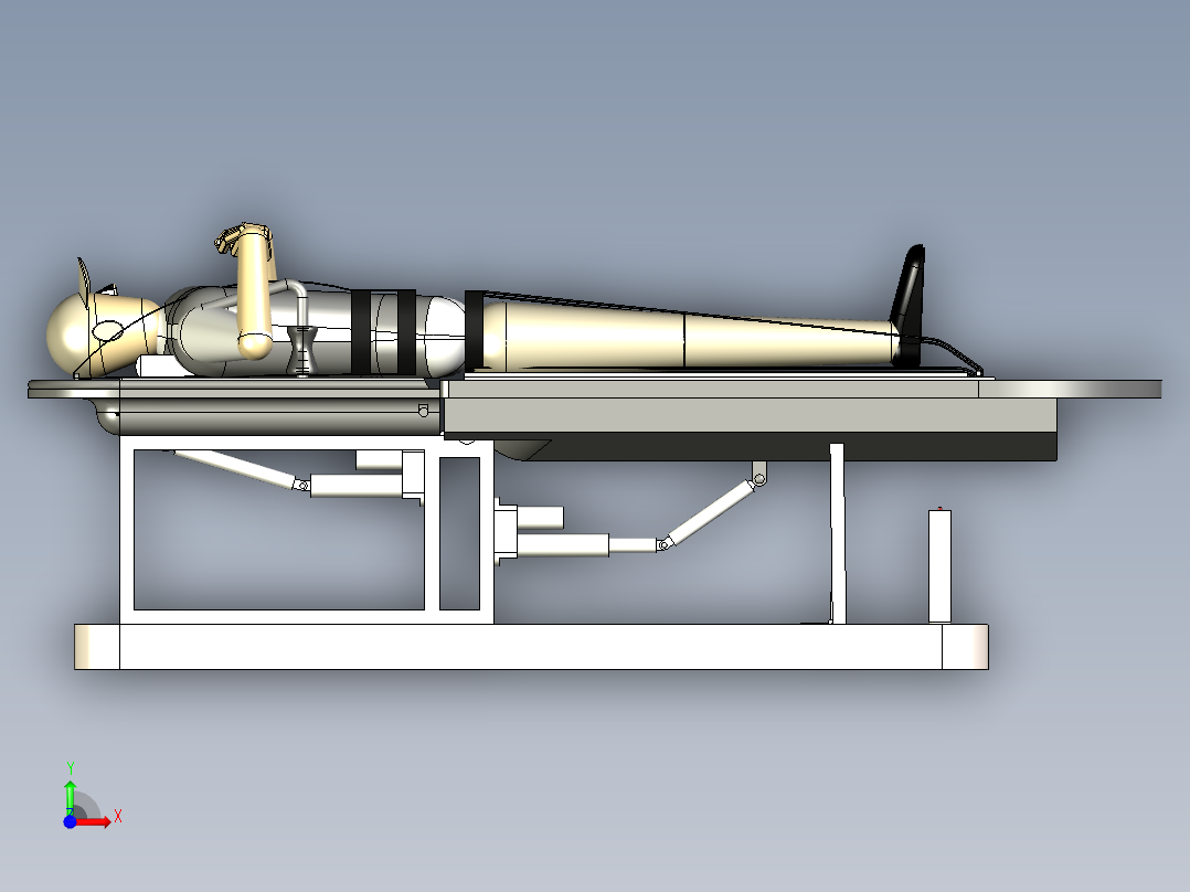 医用三维牵引床的设计前视图