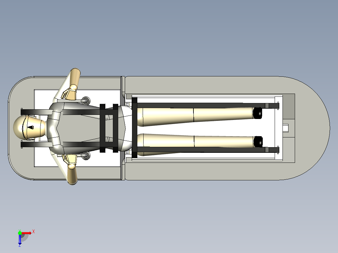 医用三维牵引床的设计俯视图