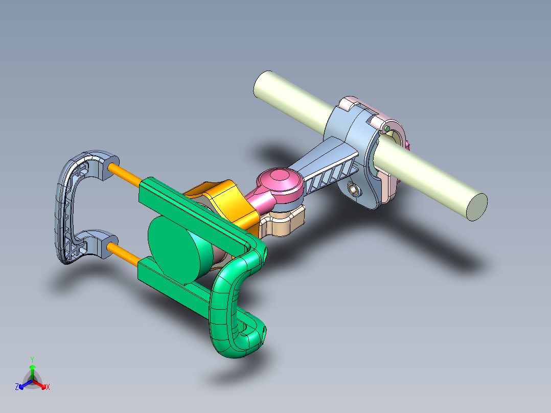 多角度旋转手机支架手机夹正等轴测图