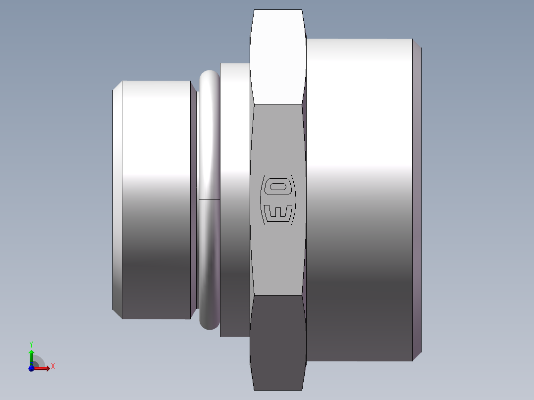 美制O圈密封接头、1CO-45-16前视图