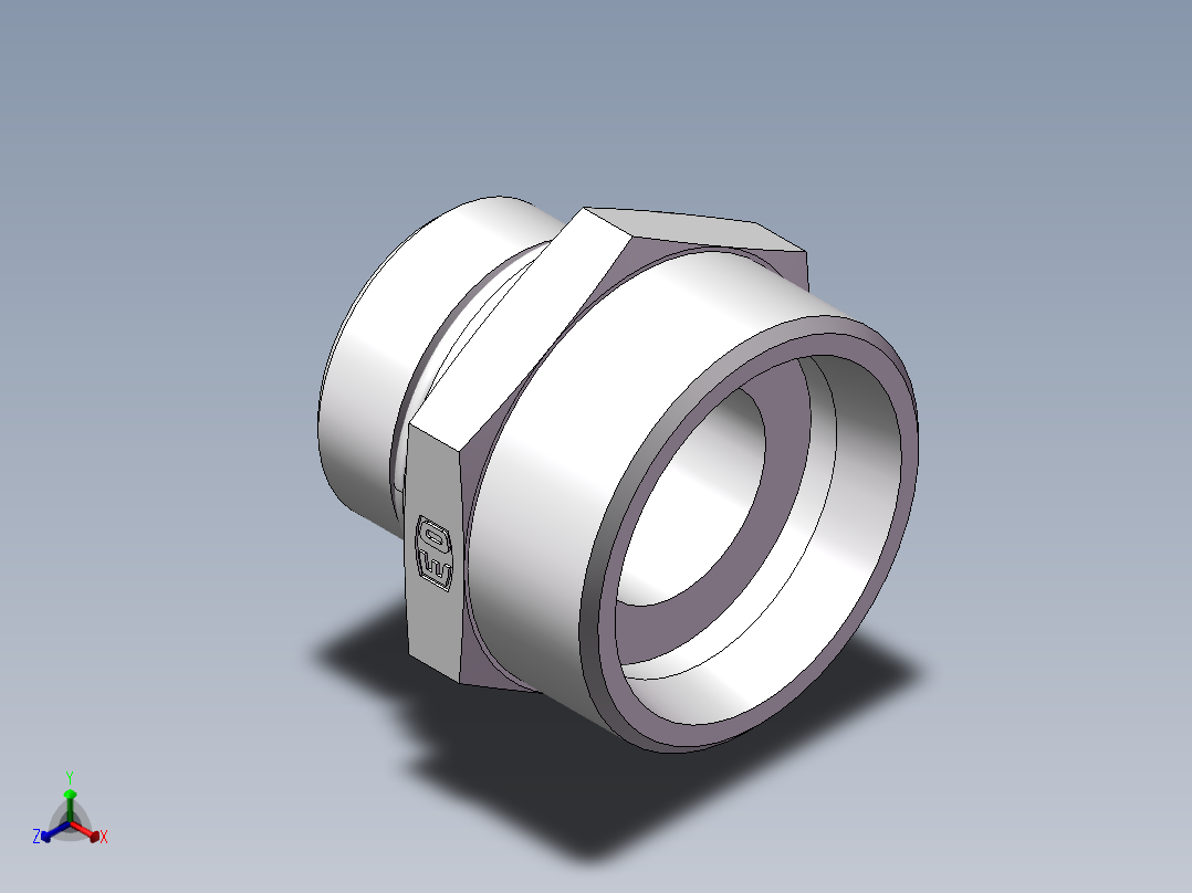 美制O圈密封接头、1CO-45-16正等轴测图