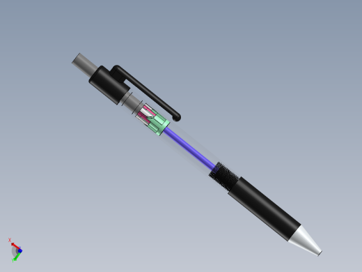 按压圆珠笔设计模型