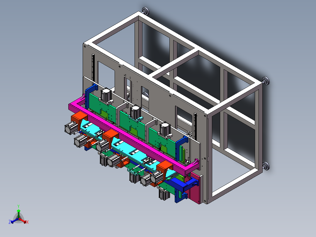 折边压边一体机  sw22正等轴测图