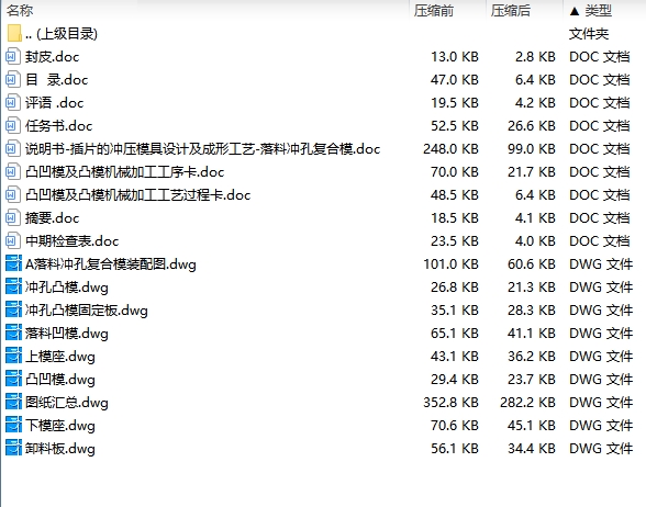 插片的冲压模具设计及成形工艺-落料冲孔复合模含8张CAD图