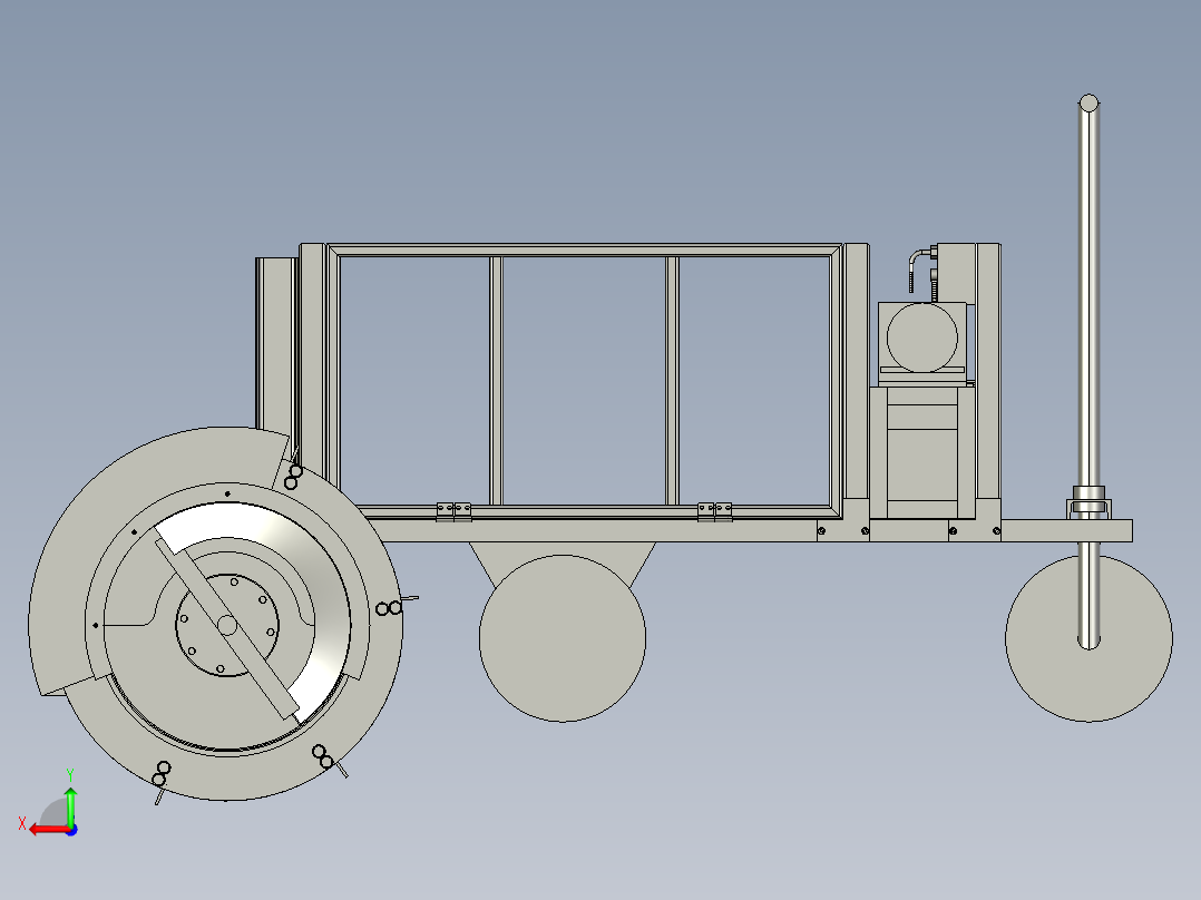 多功能种植沟的挖沟机后视图