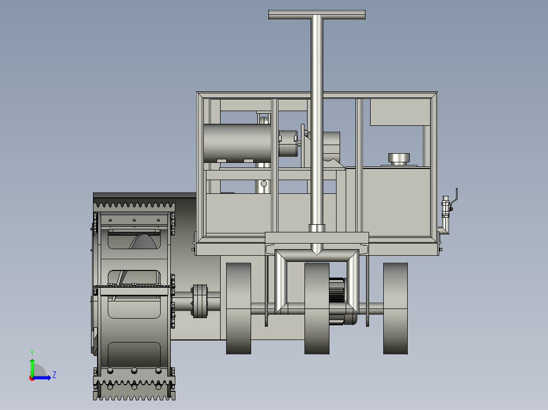 多功能种植沟的挖沟机左视图