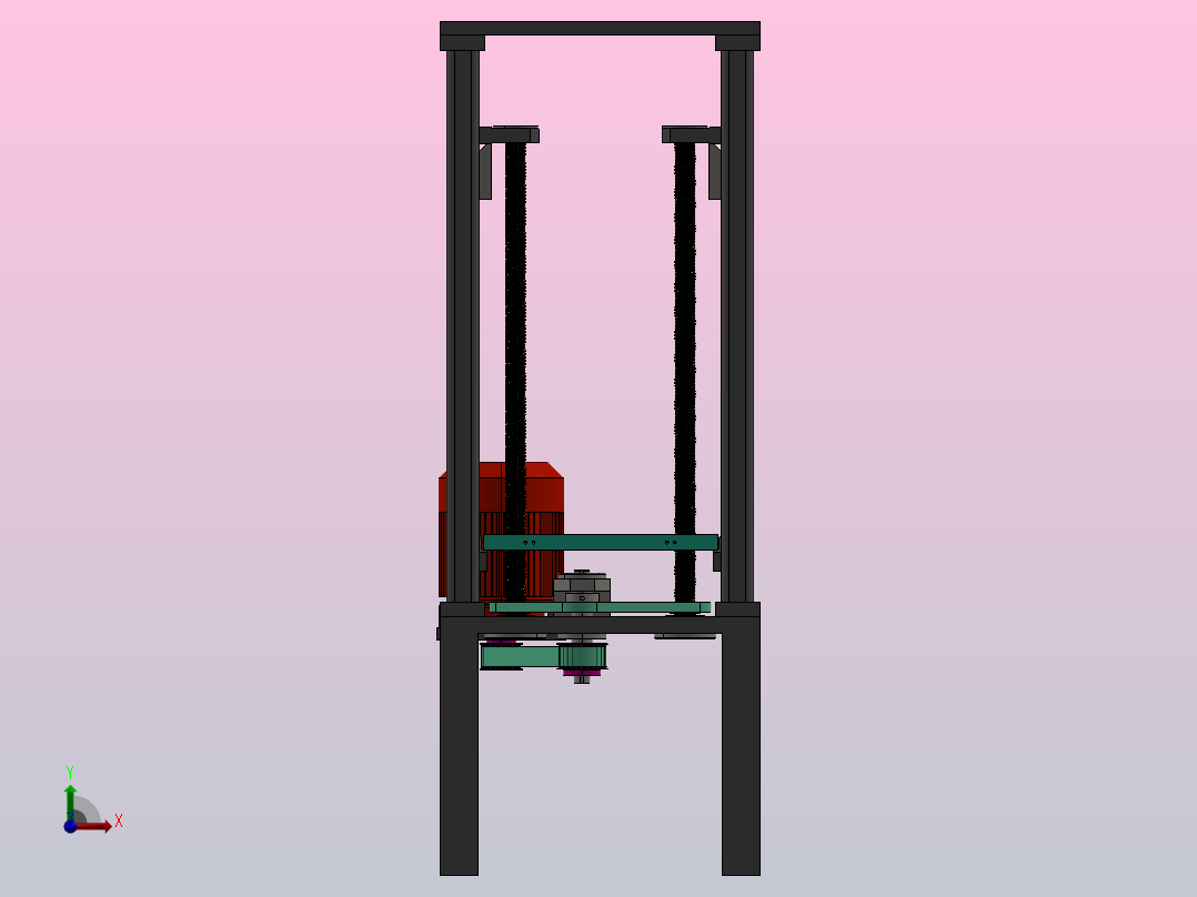 双丝杆抬升机构前视图