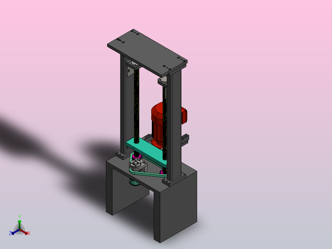 双丝杆抬升机构正等轴测图