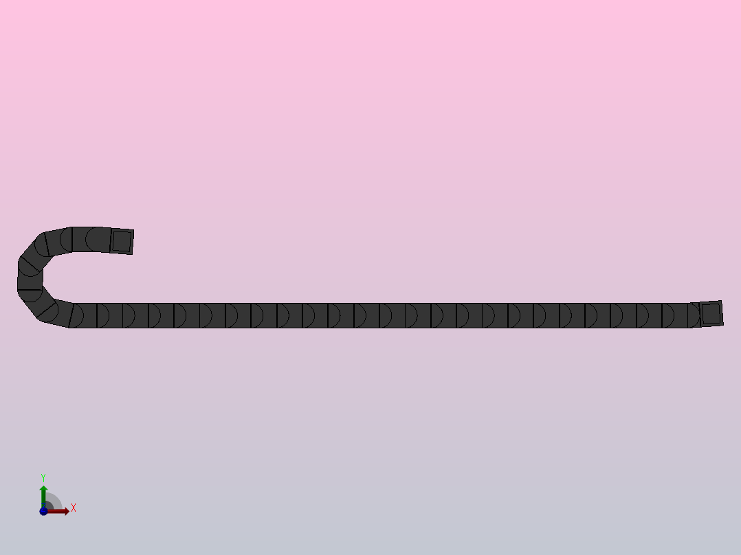 弯曲半径135内高60两侧打开型桥式拖链_DMD60BD-30-200-135R-30前视图