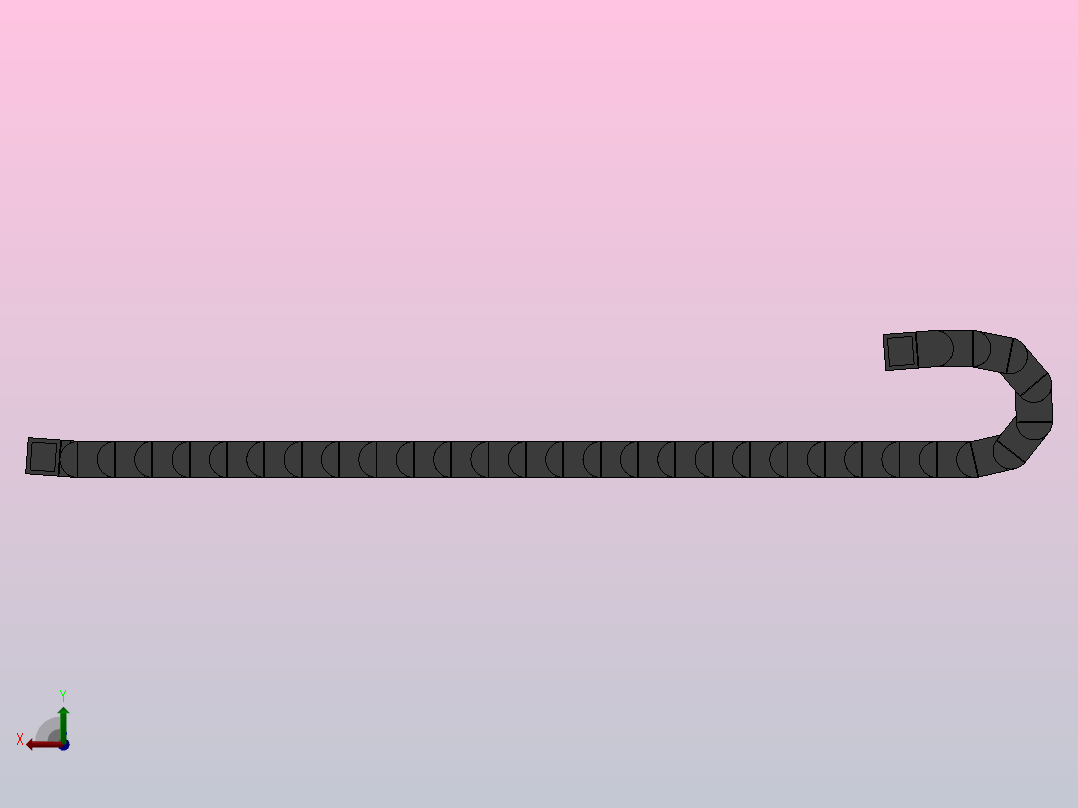 弯曲半径135内高60两侧打开型桥式拖链_DMD60BD-30-200-135R-30后视图