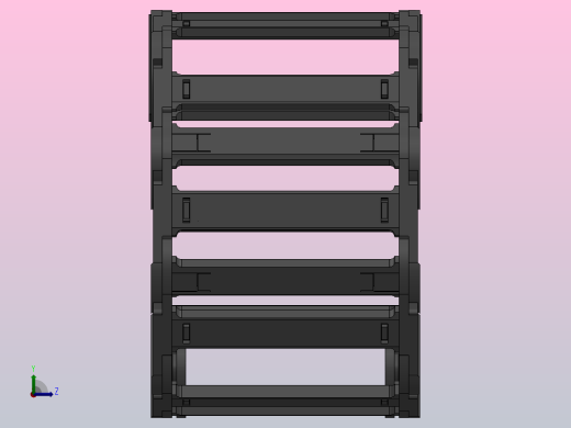 弯曲半径135内高60两侧打开型桥式拖链_DMD60BD-30-200-135R-30左视缩略图