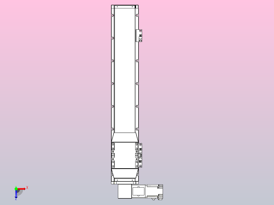 机器人皮带驱动直线轴TPA-GCB-120-P70-L500-DL-M20-N3俯视图