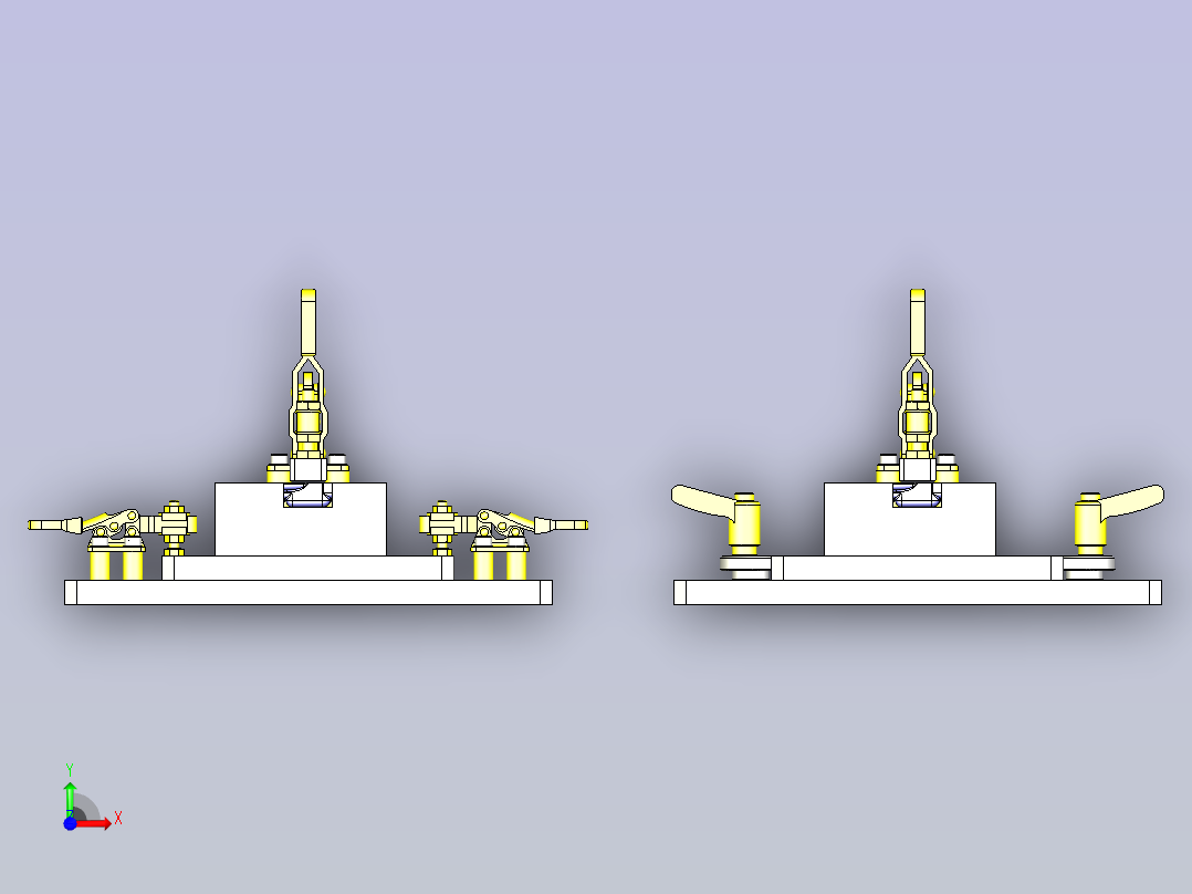 一款工件夹紧夹具3D前视图