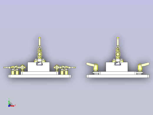 一款工件夹紧夹具3D前视缩略图