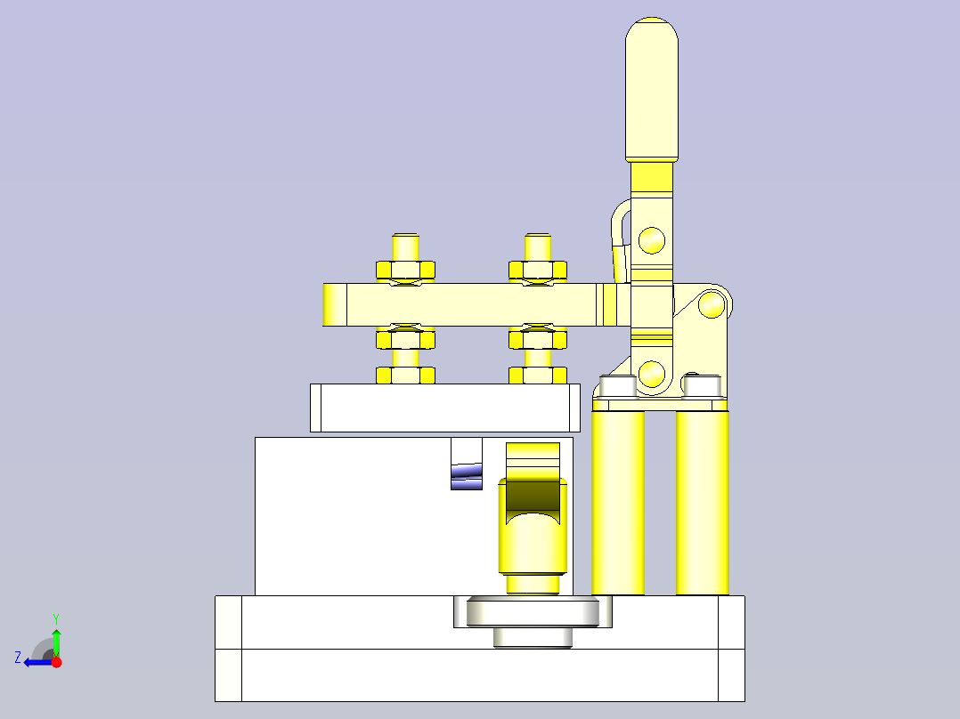 一款工件夹紧夹具3D右视图