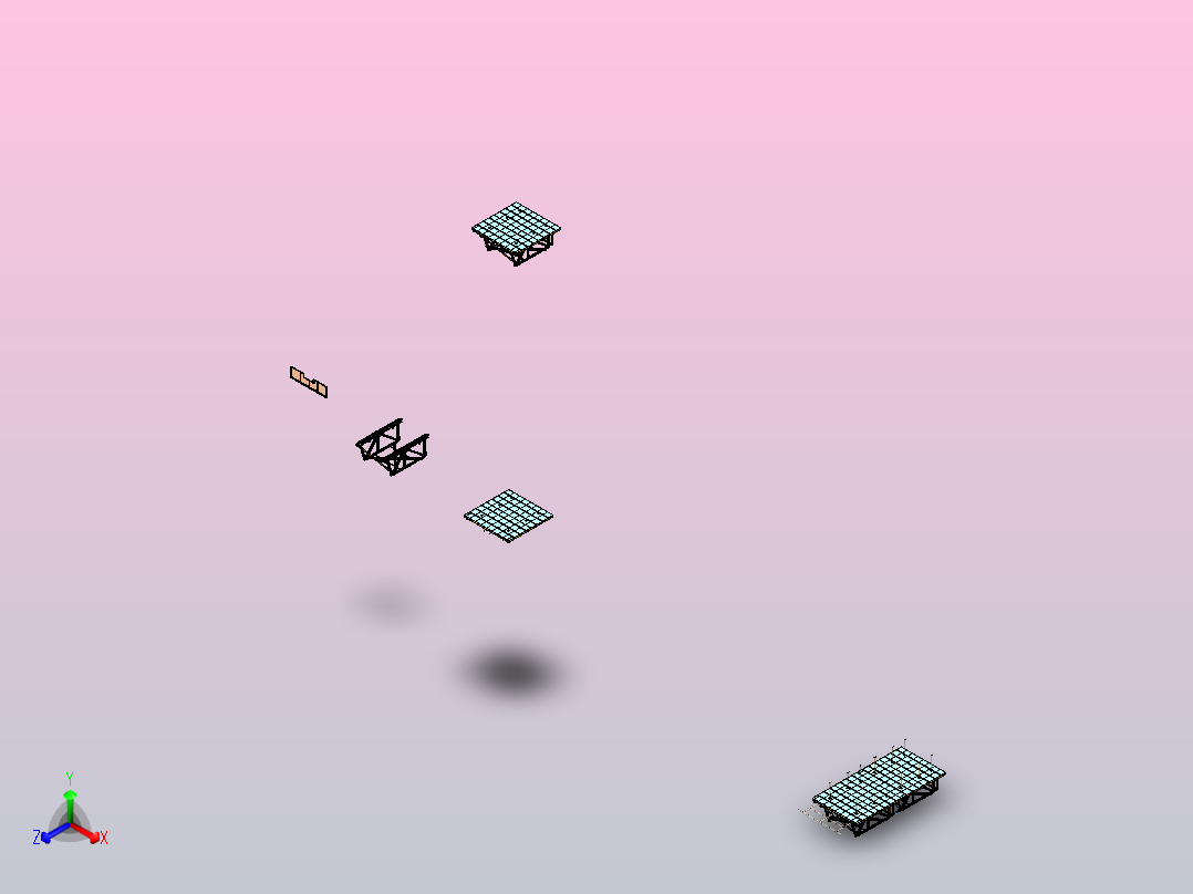 大坝钢模板 正等轴测图