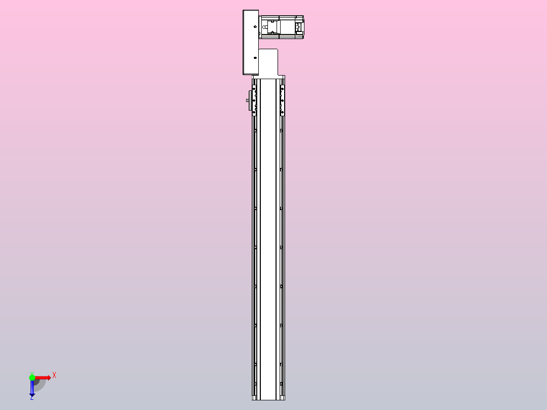 皮带直线轴半封闭可选导轨TPA-HNB-85D-90-L650-MR-C-P20-N3俯视图