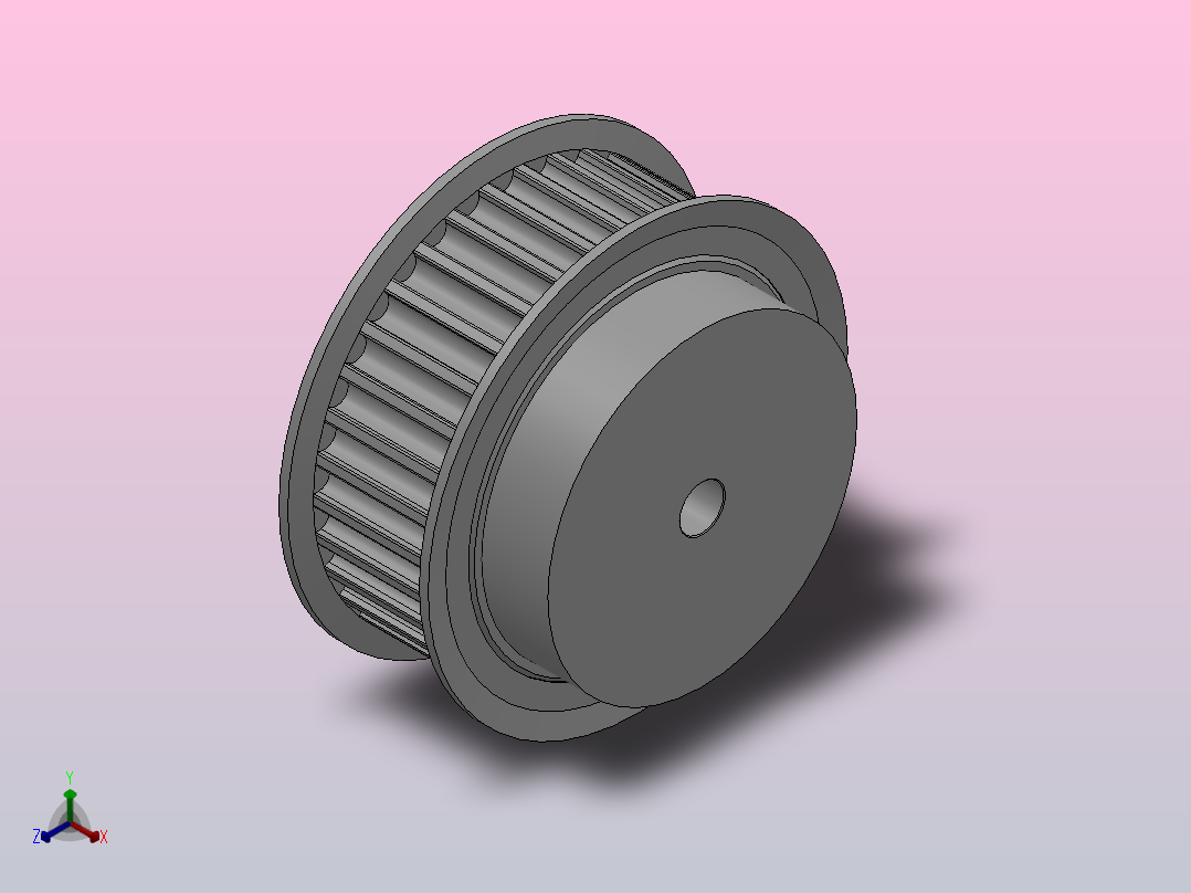 小凸缘型半圆弧形齿同步带轮H8M型_SH8MDC-34-25-dc10-A正等轴测图