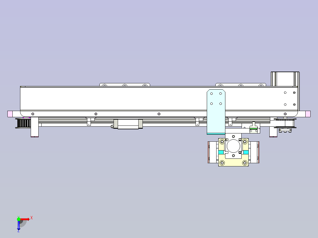 颗粒分料机组装自动机3D图纸俯视图