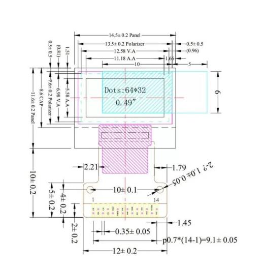 OLED 0.49英寸白色64x32 IIC SSD1306缩略图
