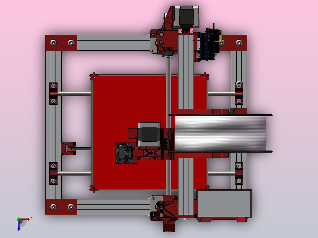 Rebel II 3D 打印机俯视图