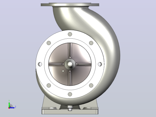 离心式水泵3D模型左视缩略图