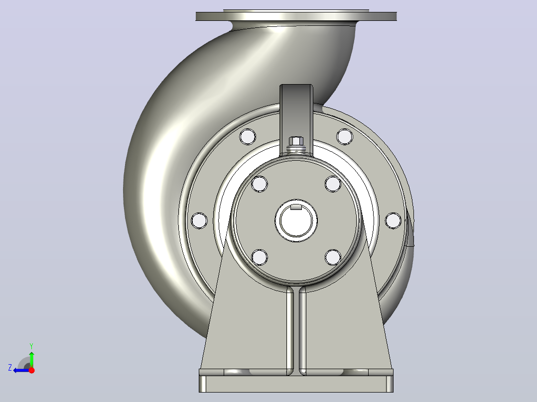 离心式水泵3D模型右视图