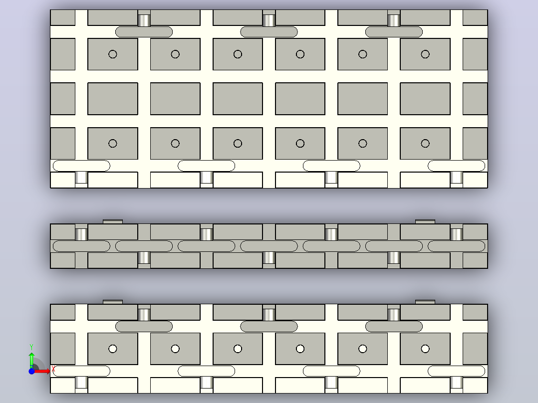 通用装配夹具板50x490、100x490、200x490前视图