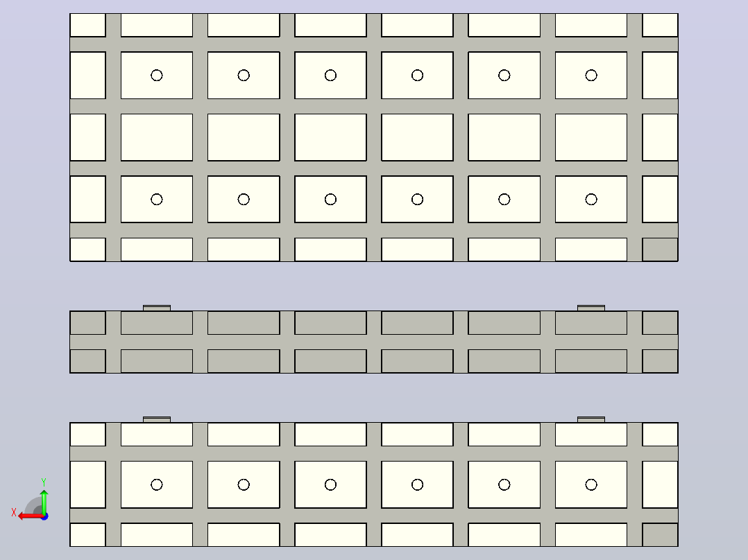 通用装配夹具板50x490、100x490、200x490后视图