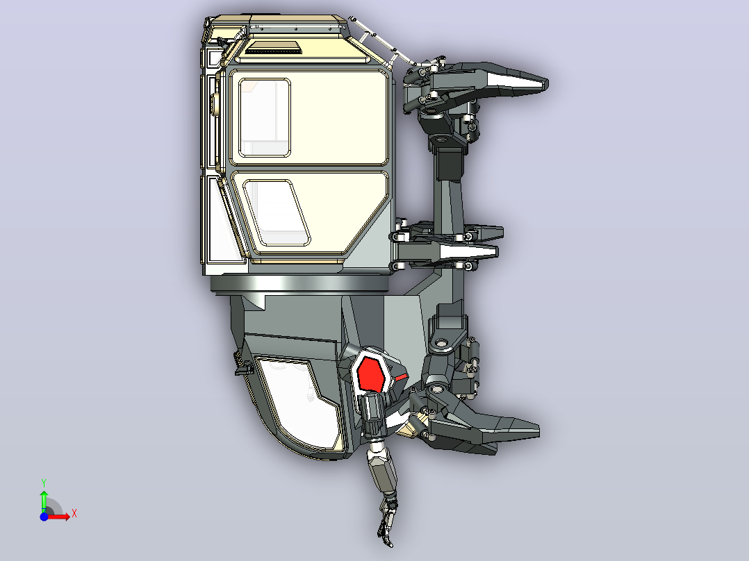 六足螃蟹泰坦机器人3D数模图纸 STP格式前视图