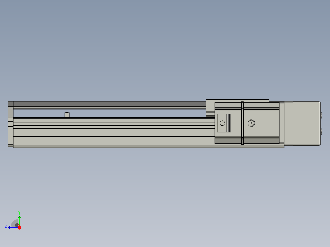 SYS12-BR-200-200W滚珠花健、支撑座、滚珠丝杠、交叉导轨、直线模组.STEP右视图