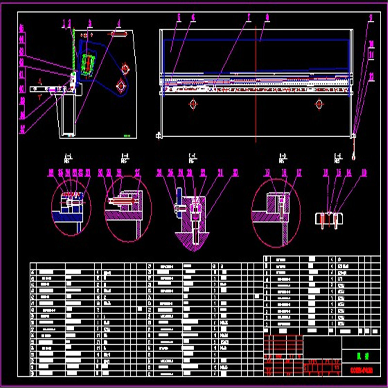 4X2500剪板机CAD图纸 C254 机械设计参考资料设计素材