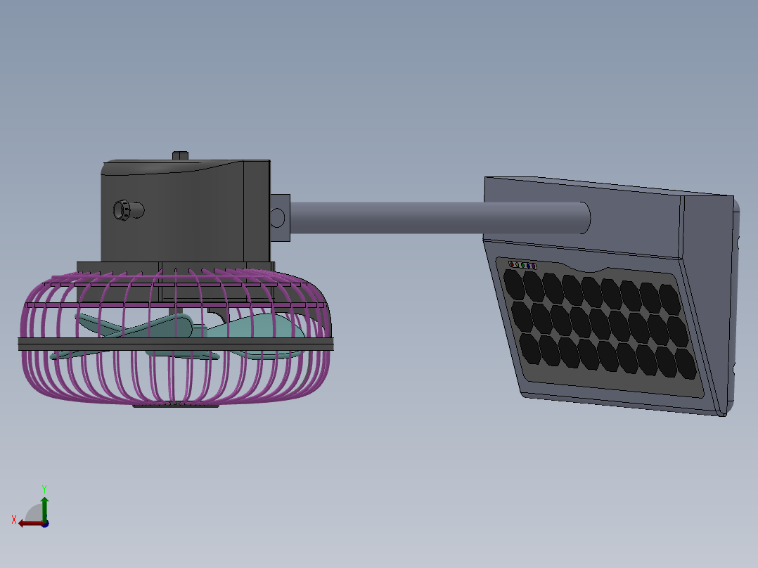 太阳能小风扇后视图