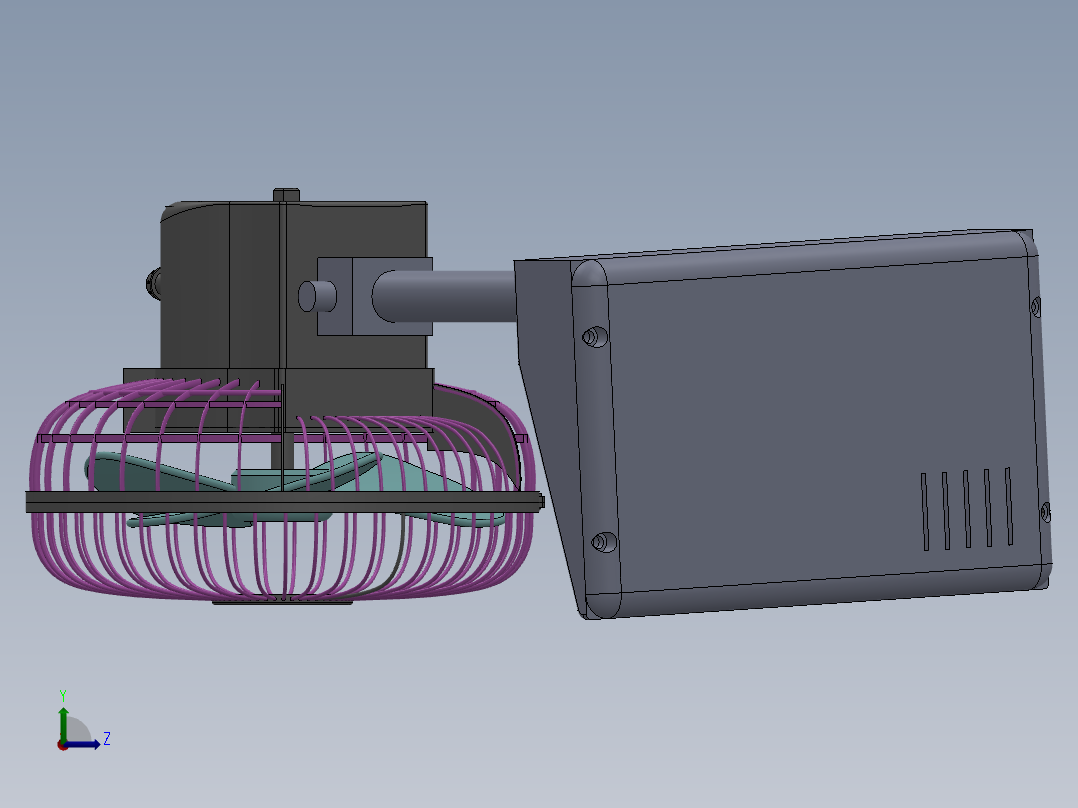 太阳能小风扇左视图