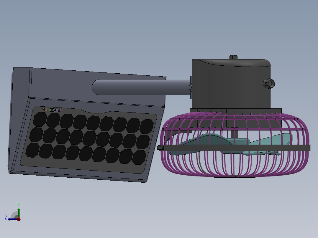 太阳能小风扇右视图