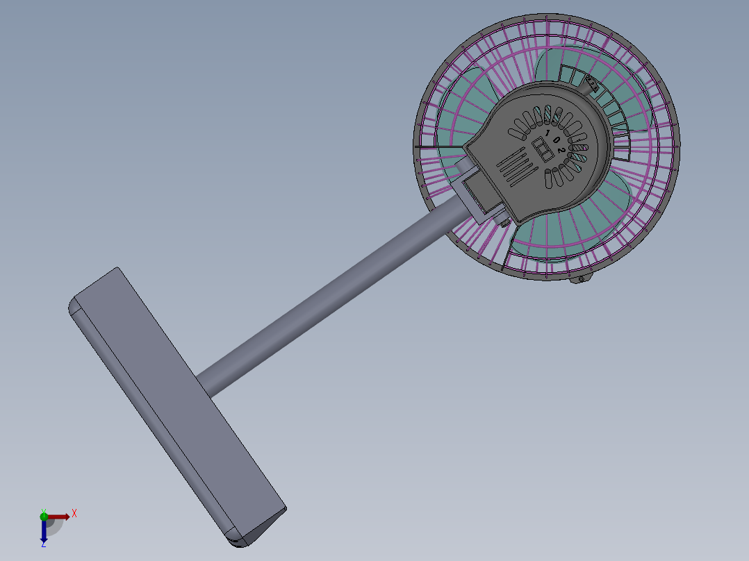 太阳能小风扇俯视图